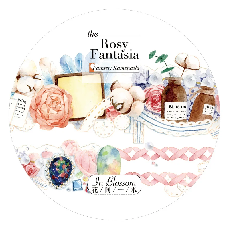 

Рулон рулонной ленты rosy fantasia washi 10 метров