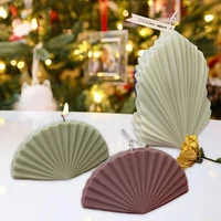 3d creative candle silicone mold coral shell aromatic candle making wax molds stripe scalllop resin soap craft mould home decor
