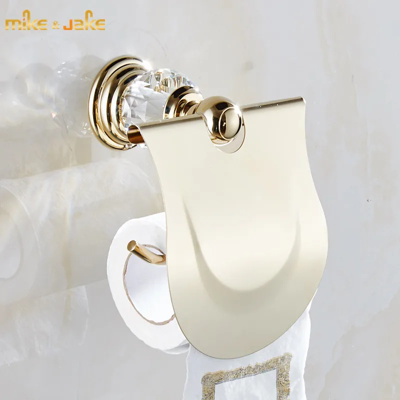 Роскошный держатель для туалетной бумаги с золотым кристаллом рулонной салфеток