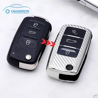 new carbon fiber key cover case for volkswagen golf mk6 key chain for vw polo mk5 jetta beetle tpu soft car key fob shell cover