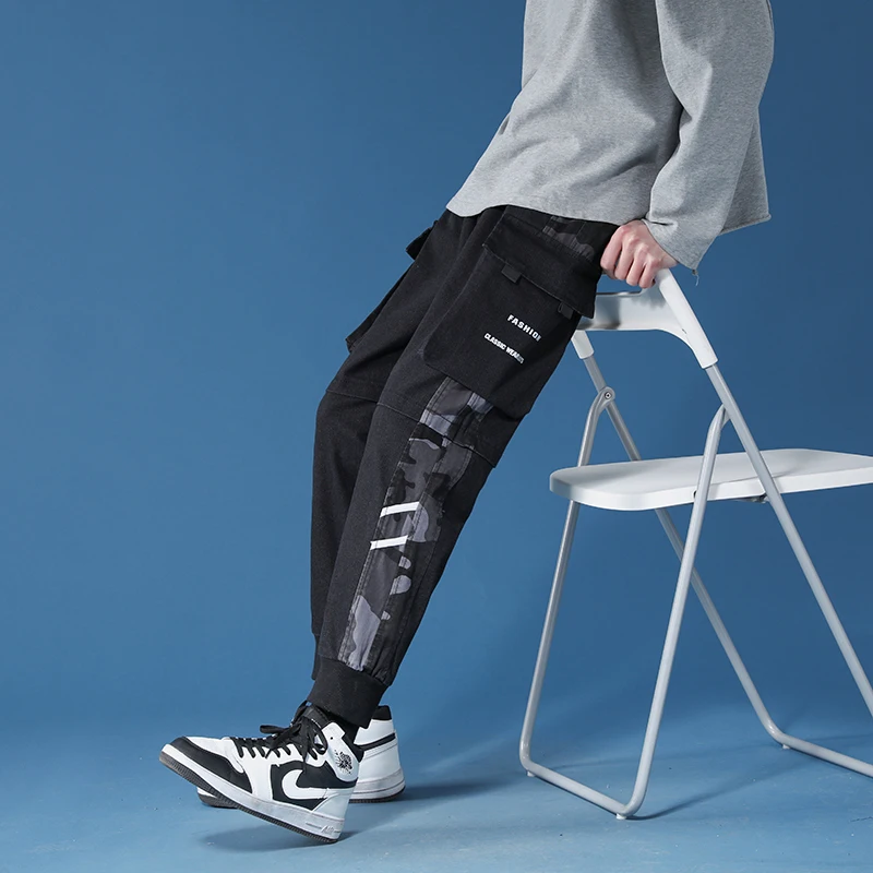 

Men Cargo thin Pants Joggers Sweatpants Casual Male Sportswear Solid Multi-pocket Cargo Trousers Hip Hop Harem Slim Fit M-8XL