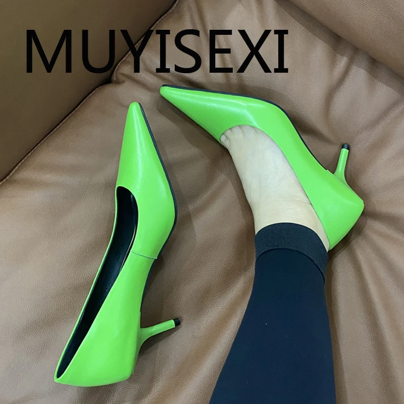 Туфли-лодочки женские на тонком каблуке 6 см Воловья кожа без застежек