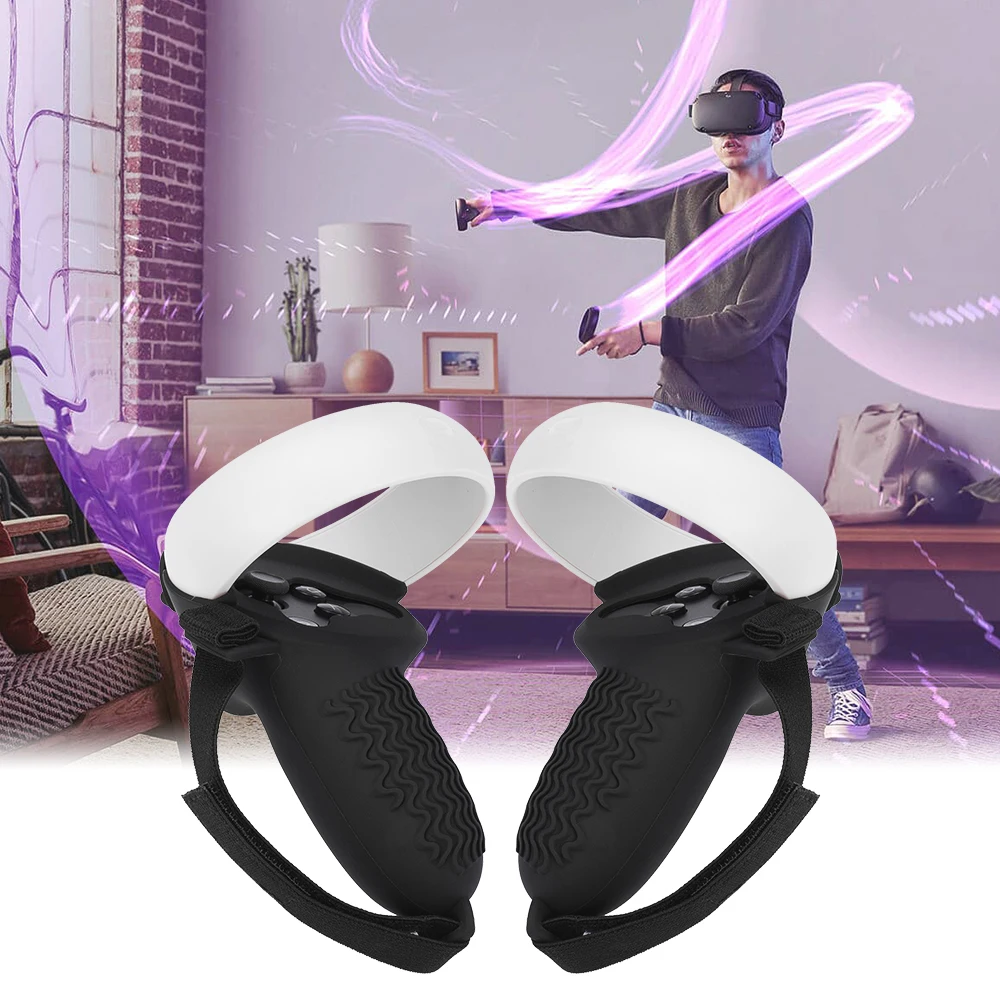 Чехол для ручки для Oculus Quest 2 VR, чехол для сенсорного контроллера, чехол для ручки, защитный чехол, ремешок для Oculus Quest 2, аксессуары - изображение