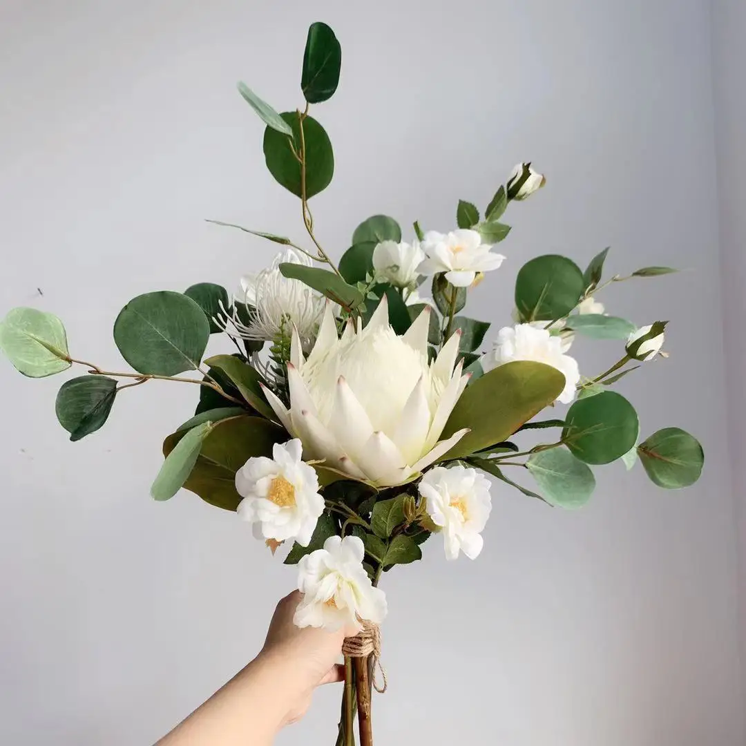 Зеленый алос дизайн поддельные цветы императора Букет искусственного шелка