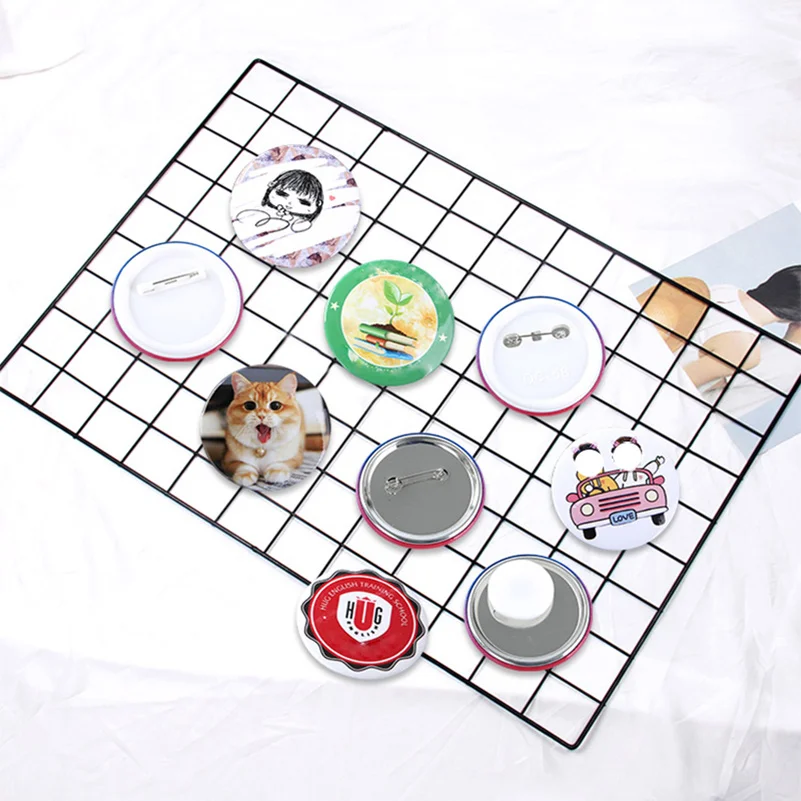Piezas de fabricaci&oacute;n de insignias para hacer botones, conjunto de insignias DIY para m&aacute;quina de fabricaci&oacute;n de botones, suministros de Material, 58mm, 100 juegos-5