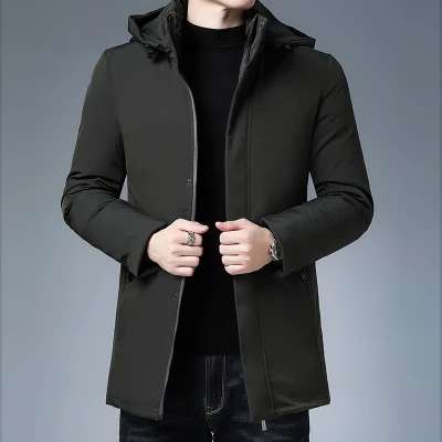 Mens Parkas Winter Warm Jacket Coats Men Fashion Casual Mens Winter Jackets and Coats Fleece Parkas Collar Detachable Clothes