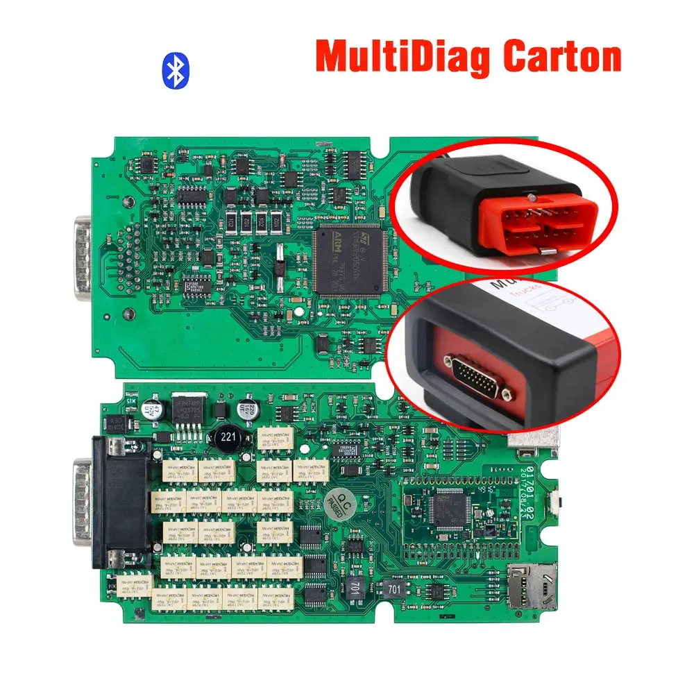 Один зеленый PCB CDP tcs pro многоязычный multidiag pro с bluetooth V2016R1 tcs pro obd2 диагностический инструмент - Цвет: Multidiag pro 1