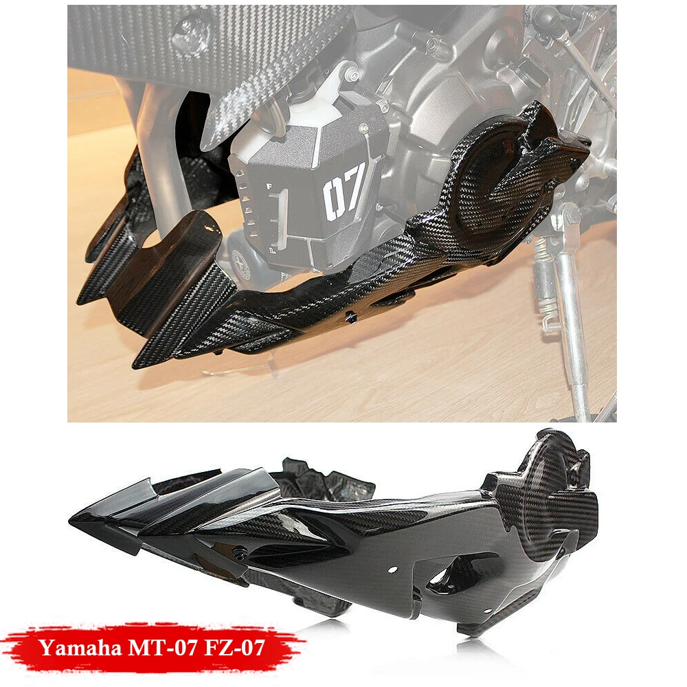 Bellypan из настоящего углеродного волокна для YAMAHA MT07 FZ07 сковорода живота нижний