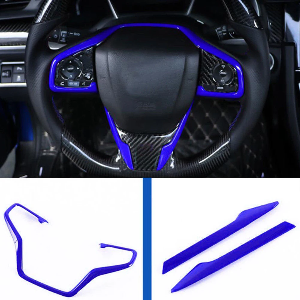 Накладка на рулевое колесо декоративная рамка из углеродного волокна для Honda Civic