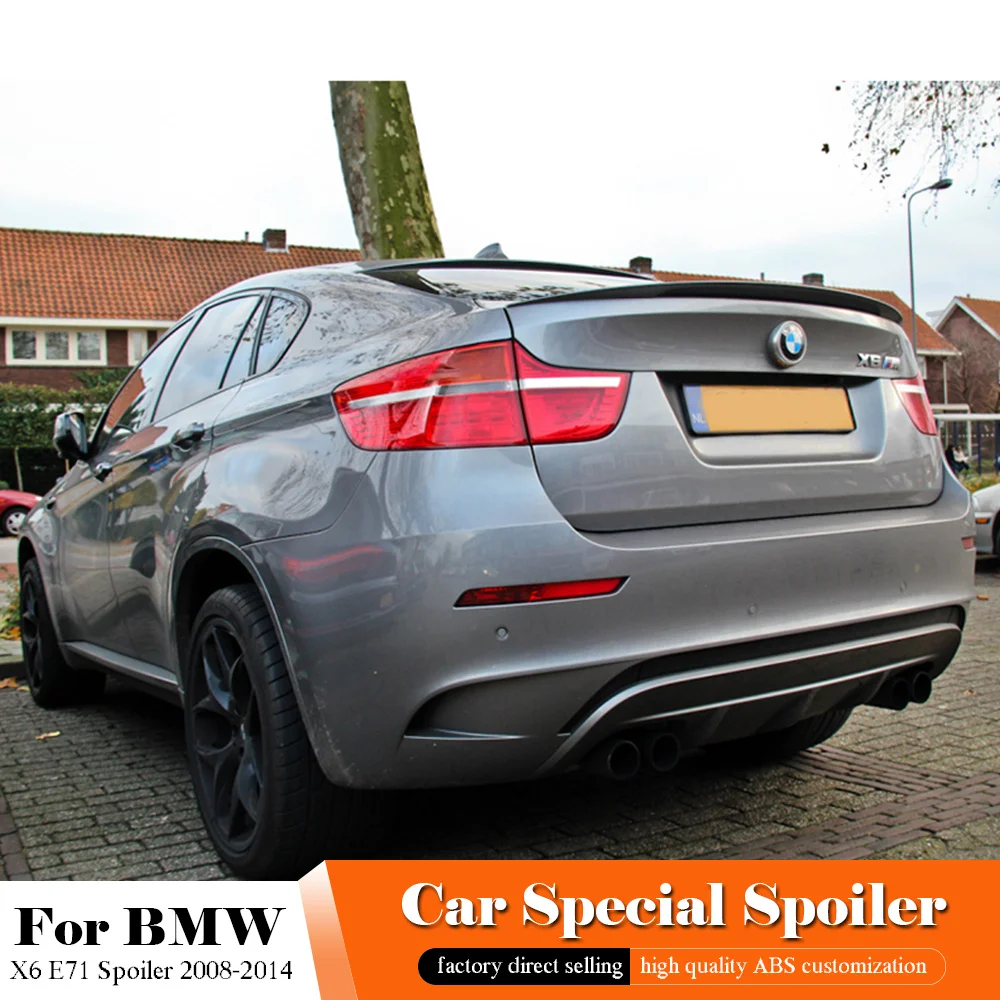 Черный спойлер AITWATT для BMW X6 E71 с 2008 по 2014 г. высококачественный АБС-пластик задний