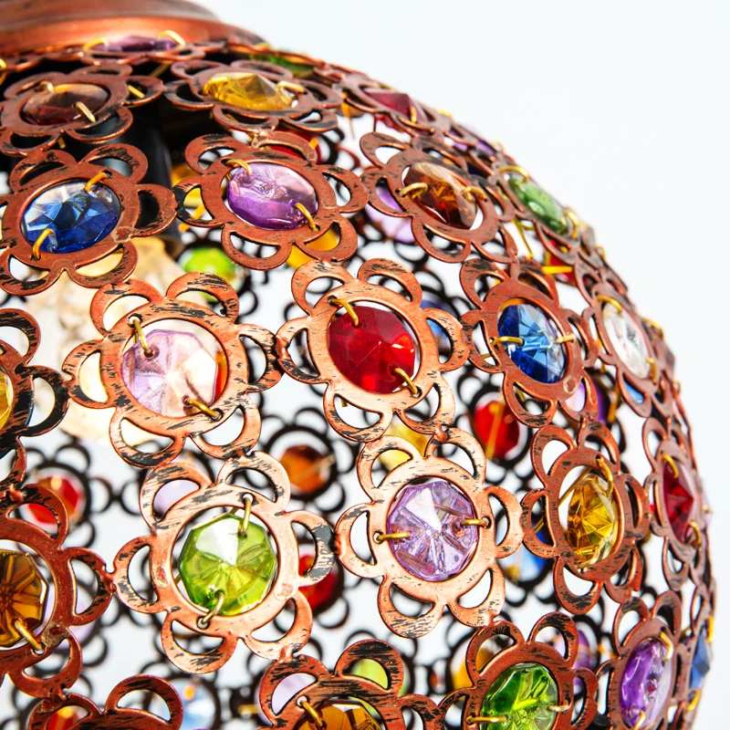 

Malaysia Bohemia Pendant Lamp Vintage Iron Crystal Lamp Bedroom Dining Room Pendant Lamp Fixture WF