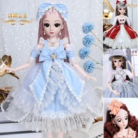 60cm fashion dress bjd doll make up 18movable joints diy bjd dolls with princess dress gifts for girl handmade beauty toy doll