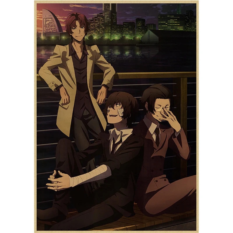 Постер из крафт-бумаги с японским аниме бродячие псы художественные плакаты в