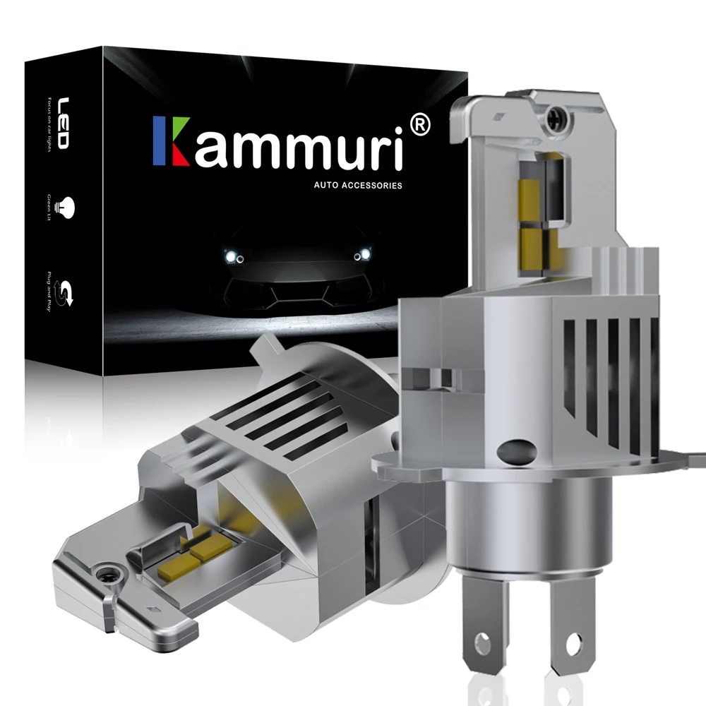 Светодиодные фары KAMMURI H4 9003 HB2 ZES для мотоцикла и автомобиля диодные лампы 12 В 24 55