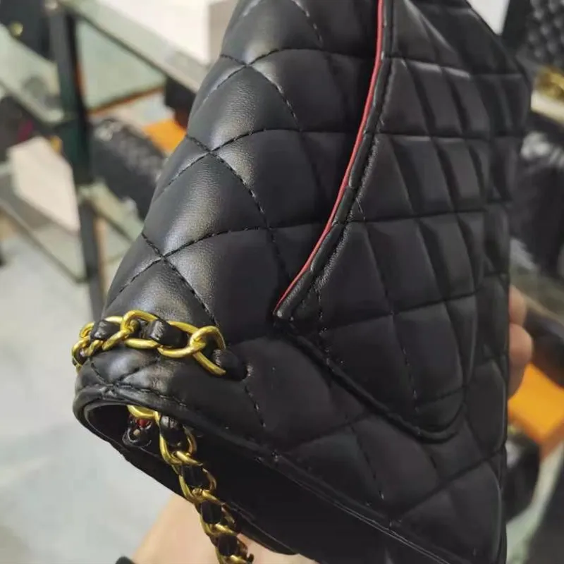 

Women's Fashion Luxury Designer High Quality PU Diamond Lattice with Chain Trim Shoulder Bag Mini Flap Crossbody Bag Handbag