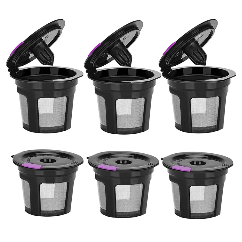 

6Pcs Reusable K Cups for Keurig, Reusable K Cup Coffee Filter Refillable Single K Cup for Keurig 2.0 1.0