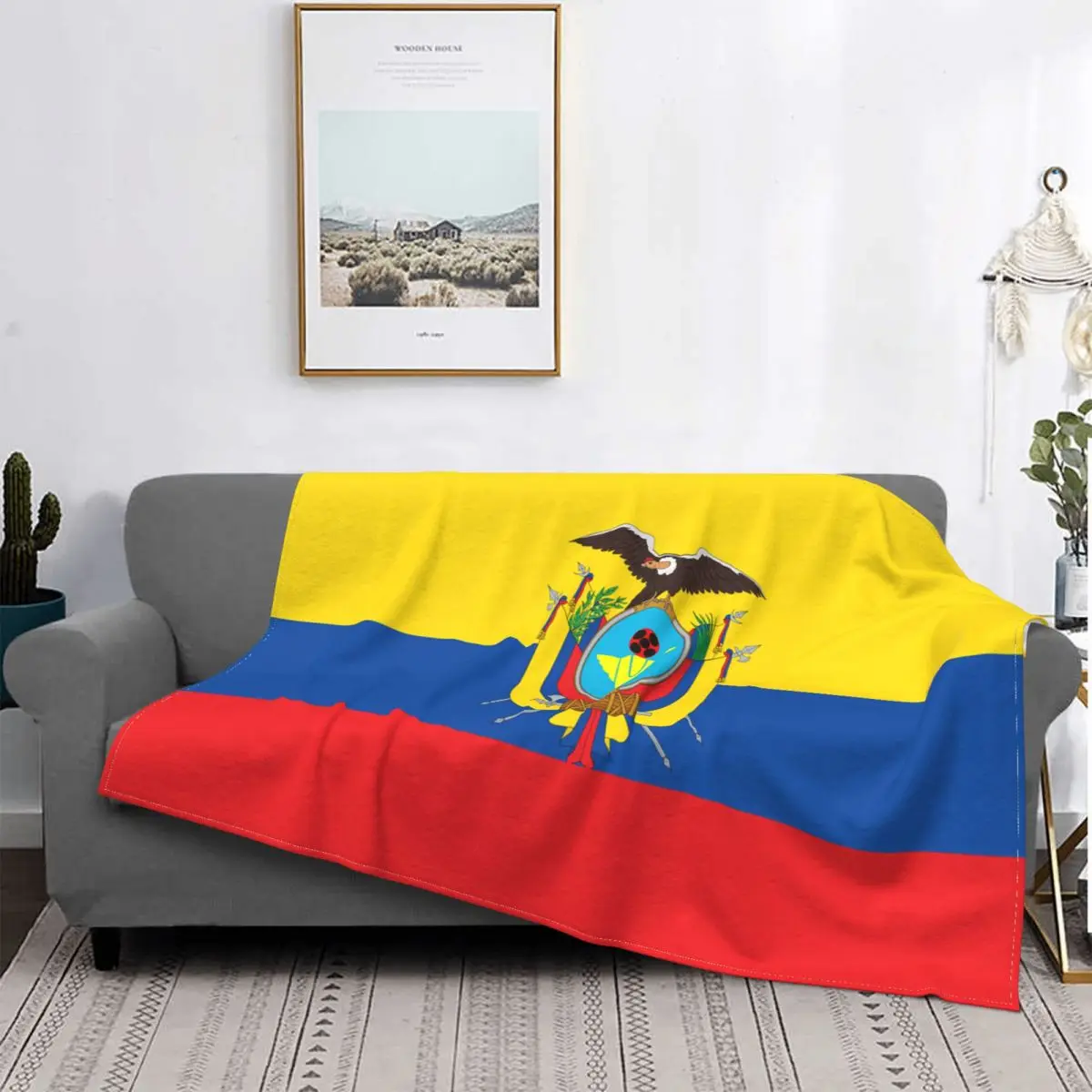 Flag Of Ecuador Gmg Blanket Fleece Printed Breathable Soft Throw Blanket for Sofa Outdoor Plush Thin Quilt