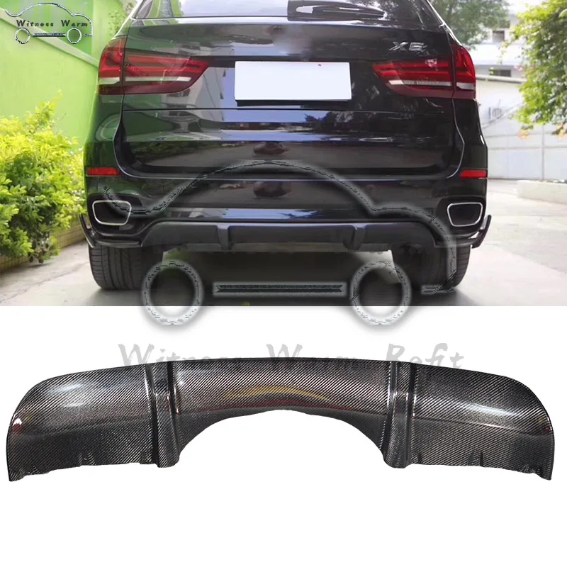Для X5 углеродного волокна задний бампер диффузор спойлер с разветвителями для BMW