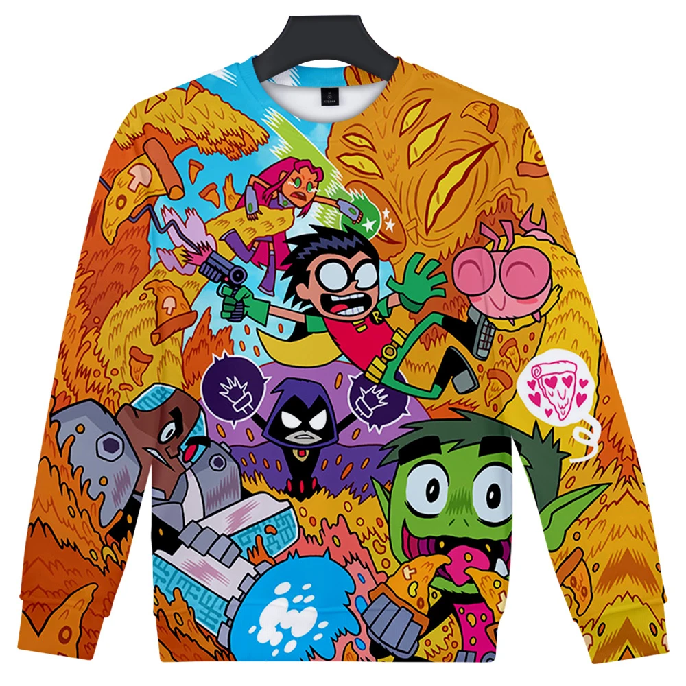 

Популярные милые толстовки с 3D-принтом в стиле аниме для подростков, Titans Go, с круглым вырезом, мужские/женские, мужские, молодежные, Взрослые/...