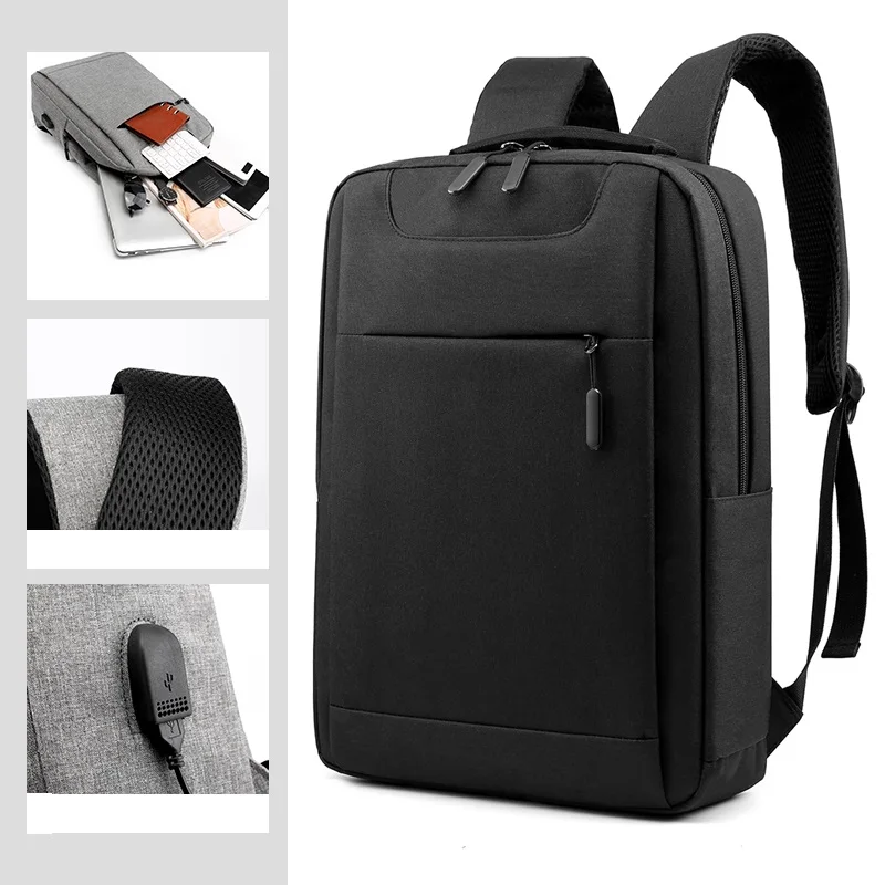 Рюкзак мужской/женский с USB-зарядкой деловой вместительный ранец для компьютера