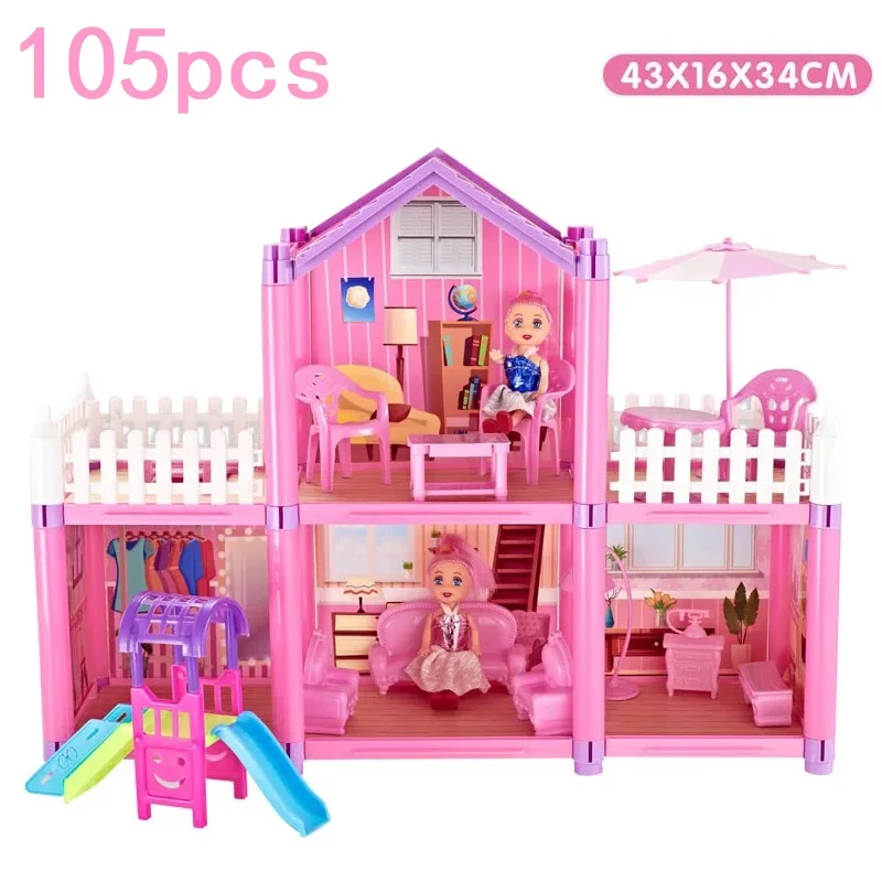 Игрушечный дом для самостоятельной сборки Кукольный Домик принцессы вилла