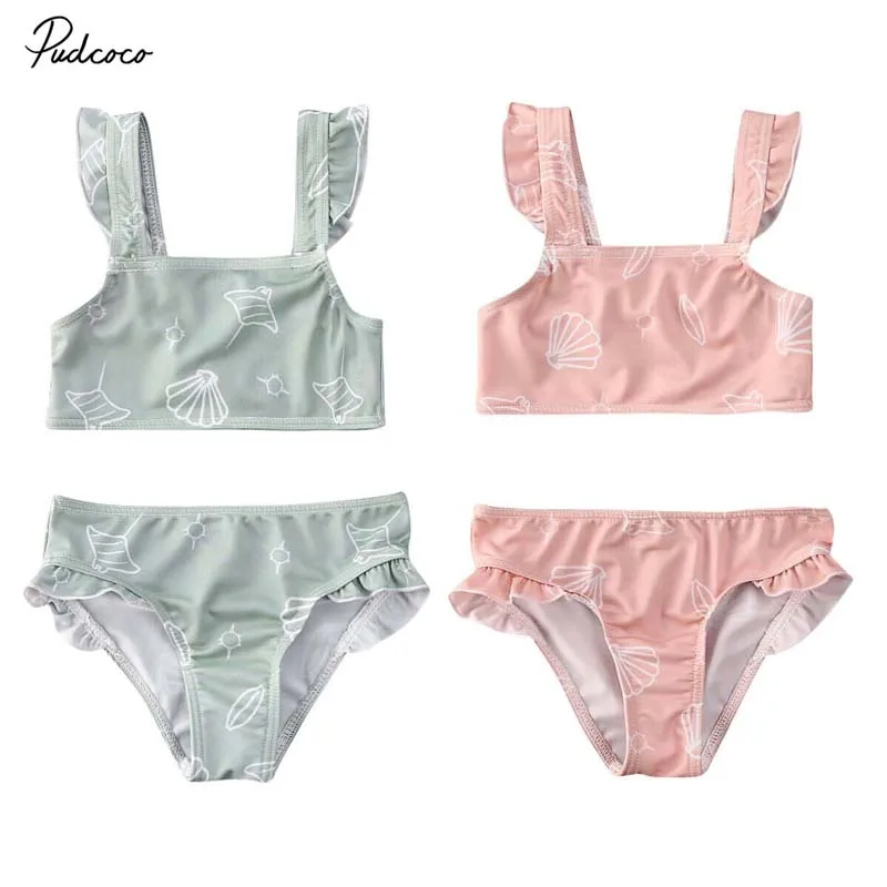 Женский летний купальный костюм с оборками детский топ и шорты купальник из двух