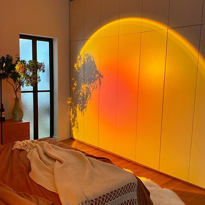 

Sunset Projection led flood light USB 5V Lamp Atmosphere for Home Bedroom Coffe shop Background Wall Decoration led flood light