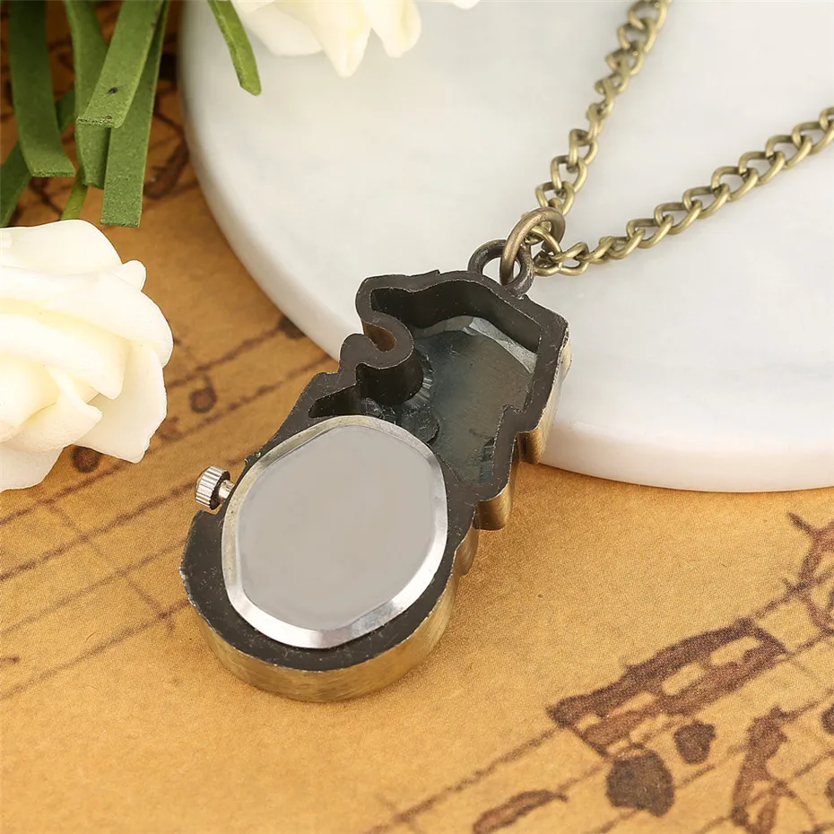 

Mini Singapore Merlion Retro Bronze Quartz Pocket Watch Fob Sweater Chain Pendant Necklace Clock Souvenir Gifts