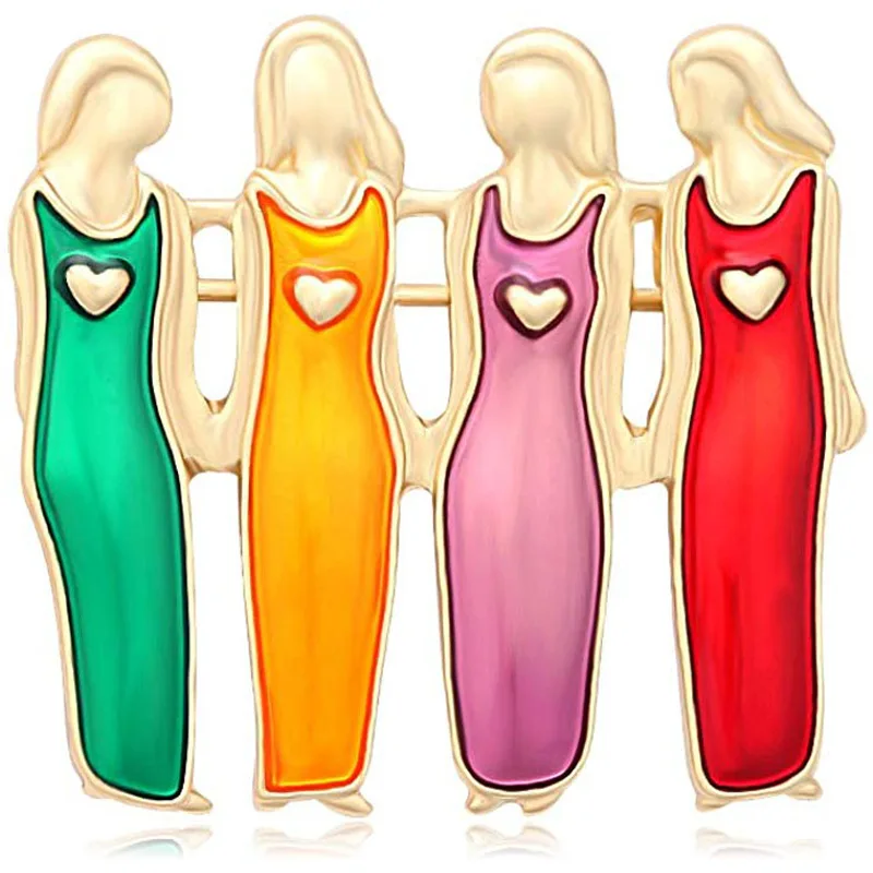 Новинка 2020 эмалированная брошь 3/4/5 для лучших друзей сестер женская модная на