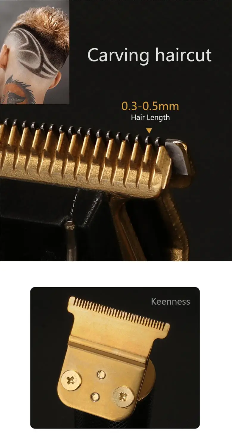 Kemei USB T Type масляная голова электрическая Беспроводная Машинка для стрижки волос