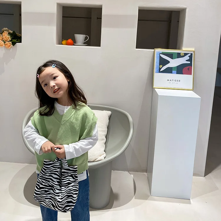 Осенне-зимние модные трикотажные жилеты из кроличьей шерсти | Детская одежда и