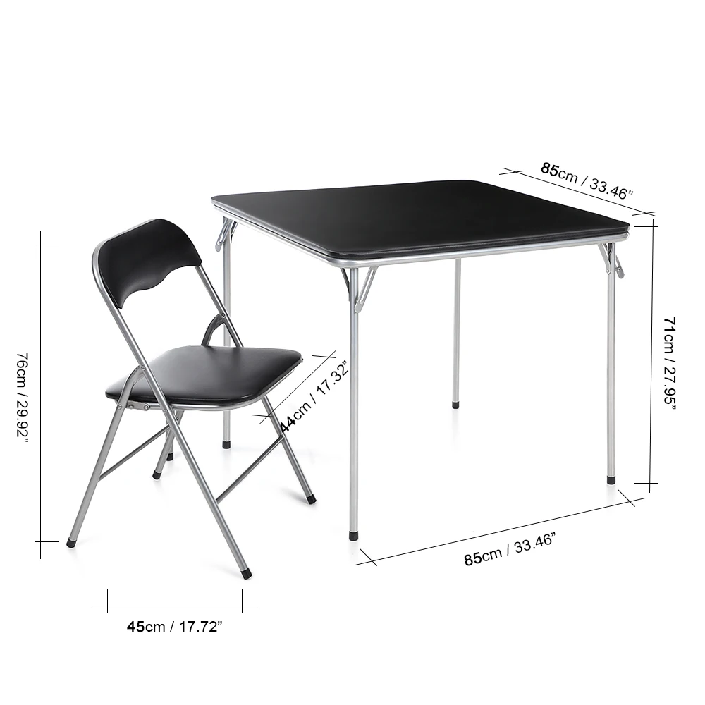 iKayaa Metal Folding Kitchen Dining Table Chair Set Outdoor Camping Picnic Foldable Furniture 1pcs 4 pcs Chairs | Мебель