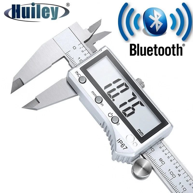 

Bluetooth Digital Vernier Caliper Waterproof Stainless Steel Caliper Ruler for Measuring Workpiece Tools Diameter Height Depth