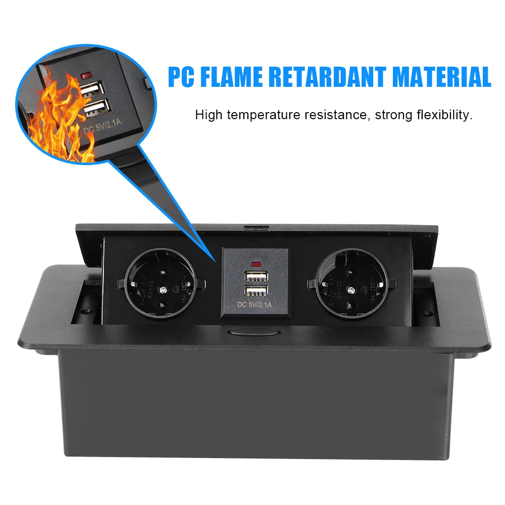 Настольная розетка из алюминиевого сплава настольная с USB-зарядкой 2 3