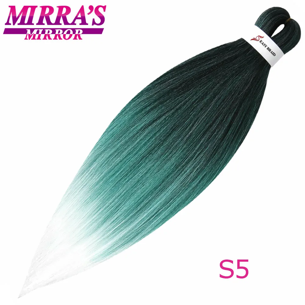 S5 Mirra's Mirror's Mirra's Mirror, косички для волос, Омбре, предварительно растягивающиеся плетеные волосы, синтетические волосы кроше для наращивания 2" 26" EZ Professional - Цвет: S5