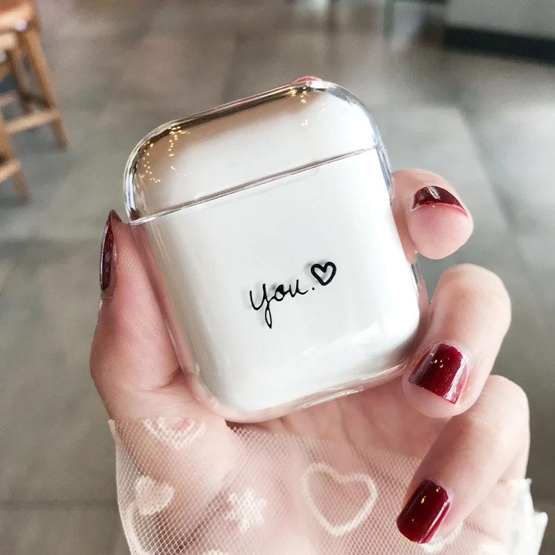 Модный прозрачный жесткий чехол для AirPods, чехол, милый Bluetooth гарнитура, защитный чехол для Airpod, чехол для зарядки s