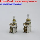 Сделано в USA 1 шт. латунный вал Push Pot потенциометр для электрической гитары A250KB250KA500KB500K