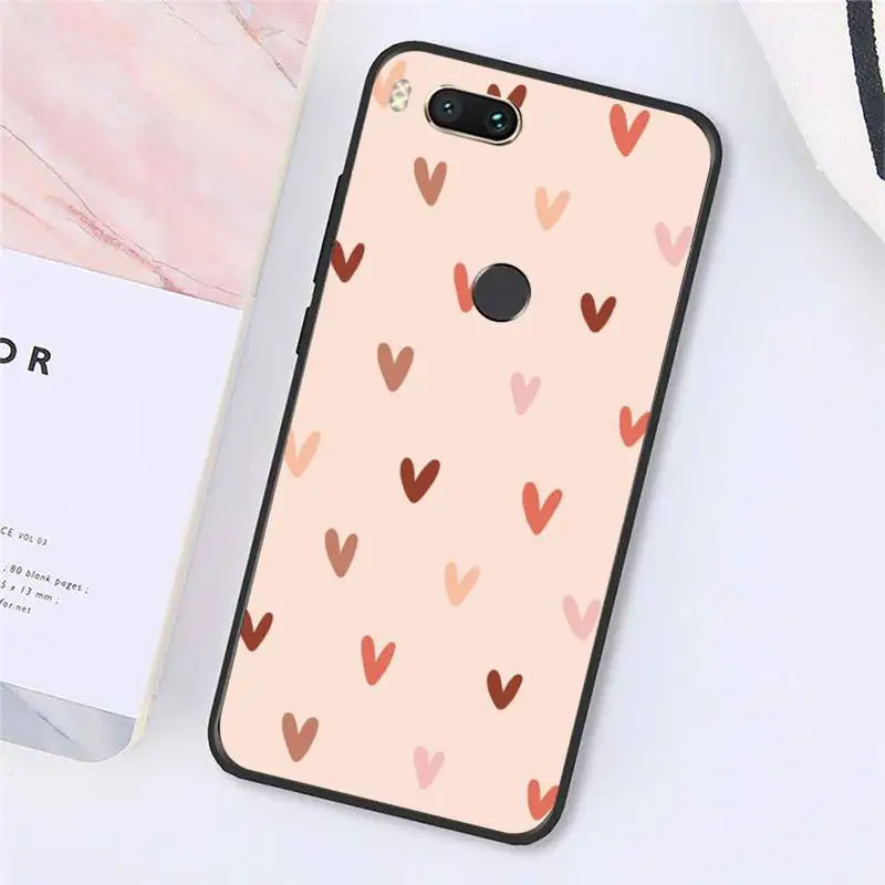 

Cute Love Heart pink Phone Case For Xiaomi Redmi note 7 8 9 t max3 s 10 pro lite