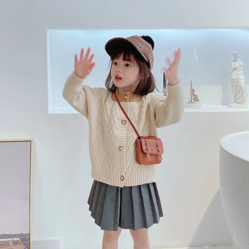 New Cotton Kids Cardigan Boys Girls Children's Knit Cardigan Sweaters Autumn Winter Thicken Kids Knitwear Coats LZ298