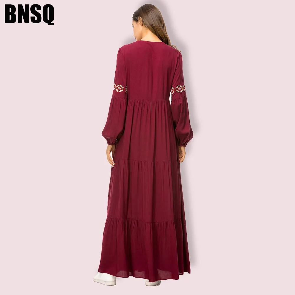 BNSQ плюс размер abaya мусульманское длинное платье для девочки без хиджаба