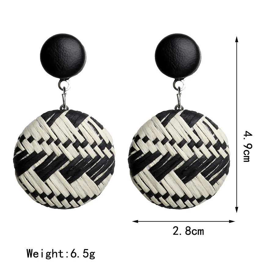 Женские богемные деревянные плетеные соломенные геометрические свисающие