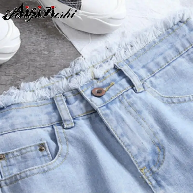 Женские винтажные шорты AISIYIFUSHI свободные облегающие джинсы с высокой талией 2020 |