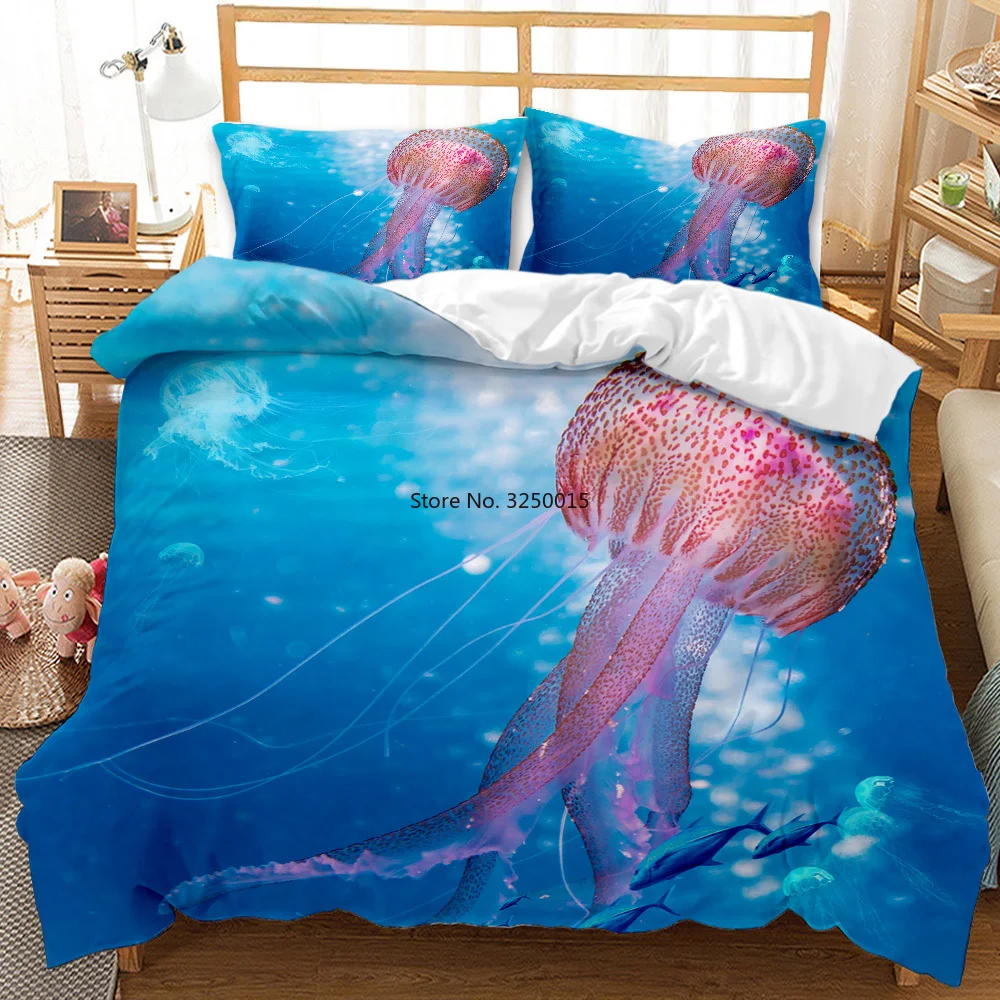 

2/3 Pieces Bedding Dolphin Print Animals Duvet Cover Sea Turtle Quilt Cover Teen Blue Bedding Sets Home Textiles Soft Bedspread
