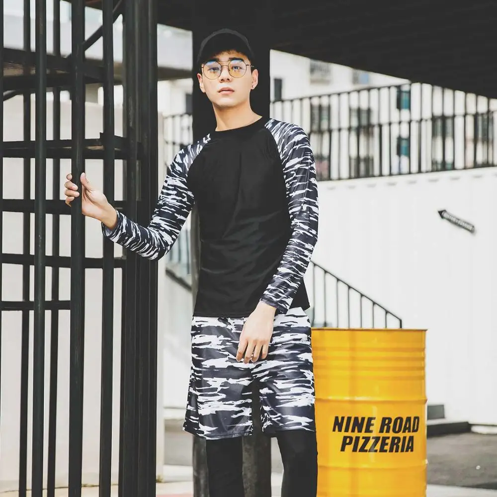 Мужской костюм для плавания с длинными рукавами Быстросохнущий купальный из