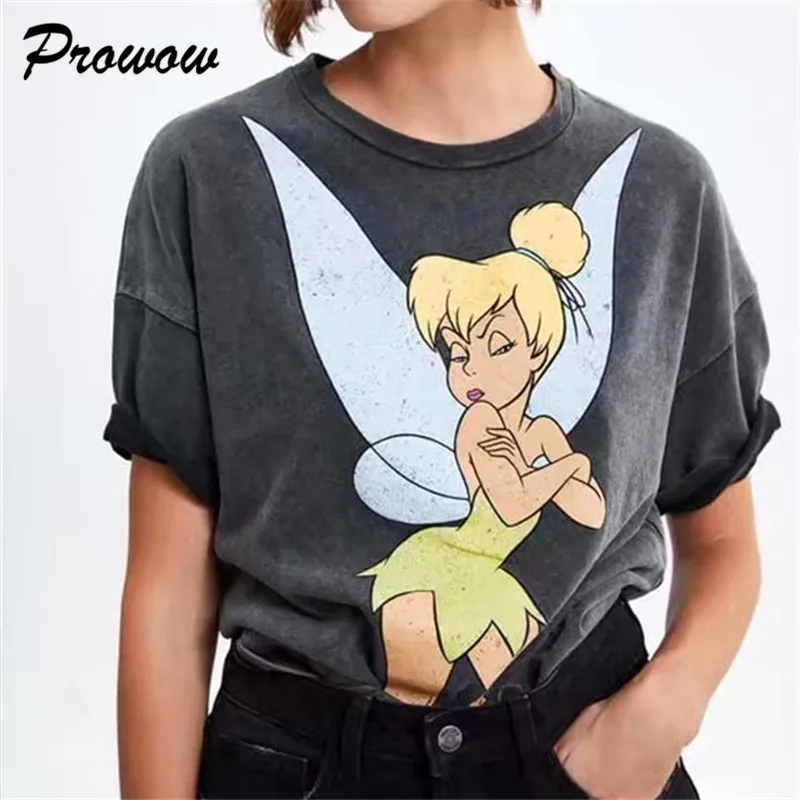Модная Летняя женская футболка Harajuku в уличном стиле с героями мультфильмов, с рисунком Микки Мауса; комплект из хлопка; одежда с овальным вырезом; свободные Повседневное уличная топы размера плюс