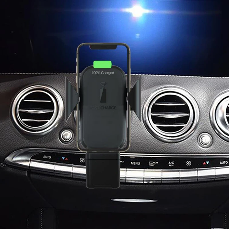 

3 in 1 Automatic Clamping Car Wireless Charger 10W Quick Charge for Iphone 11 Pro XR XS for Apple Watch 5 4 Airpods Phone Holder