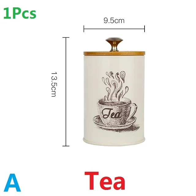 A Tea 1-3 шт. емкости для хранения стали кухонная утварь многофункциональный цвет чай кофе сахар квадратный чехол качество дома красивый - Цвет: A Tea
