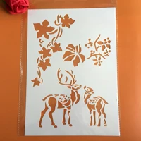 a4 29 21cm sika deer love diy stencils wall painting scrapbook coloring embossing album decorative paper card template