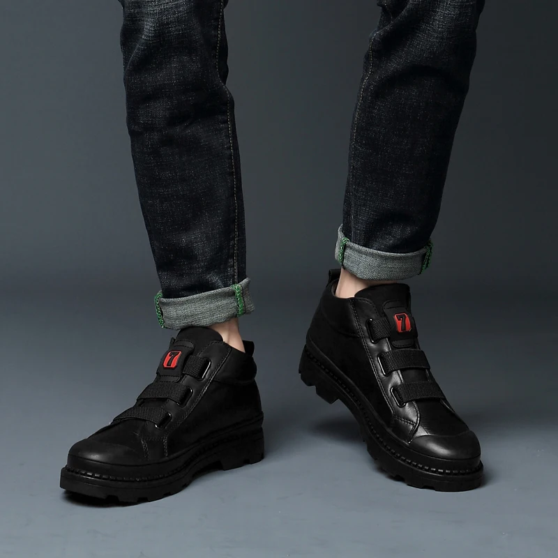 Новинка Мужские ботинки Челси Ботильоны из натуральной кожи ботинки-дезерты без