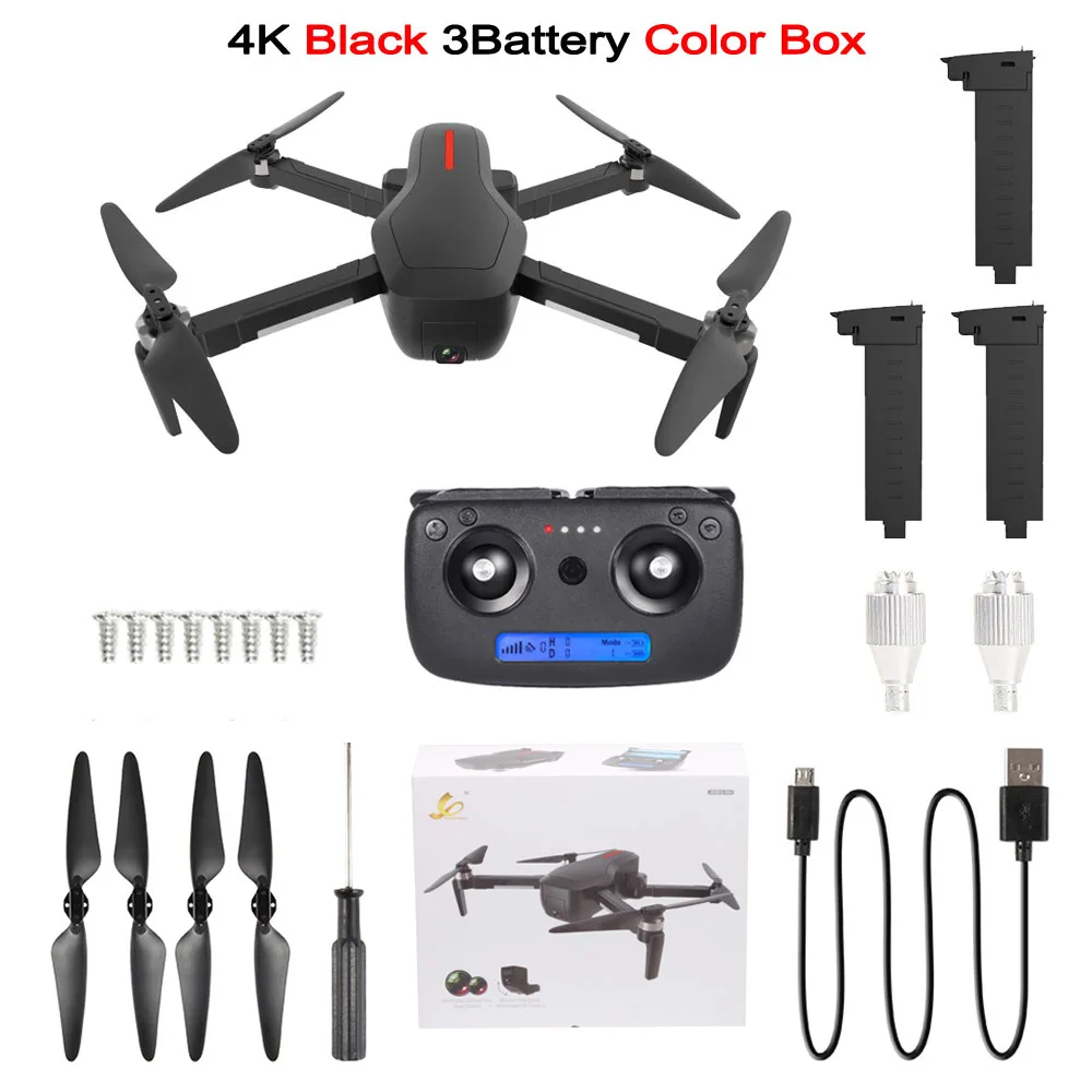 W10 бесщеточный gps Дрон 5G Wifi FPV RC Дрон с камерой 4K Ultra HD складной RC Квадрокоптер VS F11 SG906 SG106 4K камера Дрон - Цвет: W10 4K 3BAT BX B
